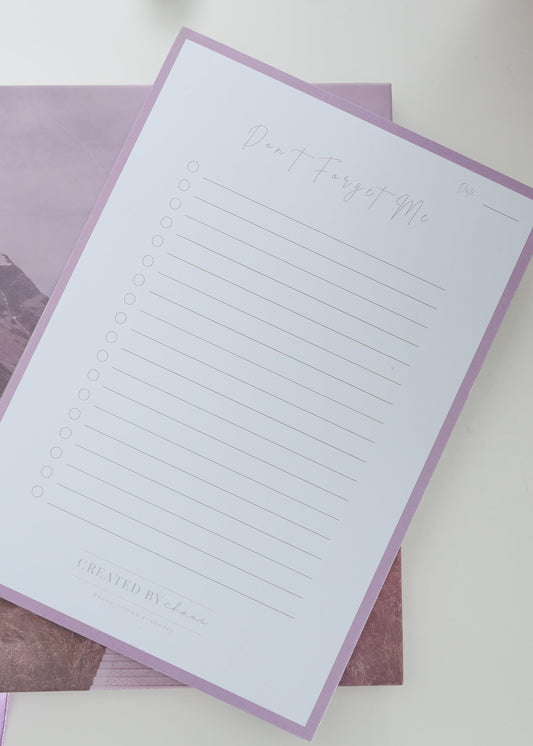 Don't Forget Me Notepad in Blush