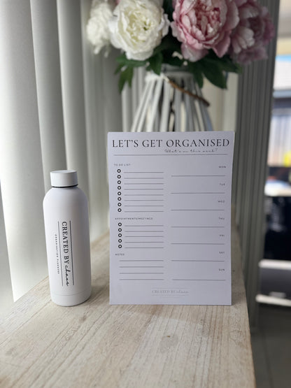 Let's Get Organised Planner + Tumbler Bottle