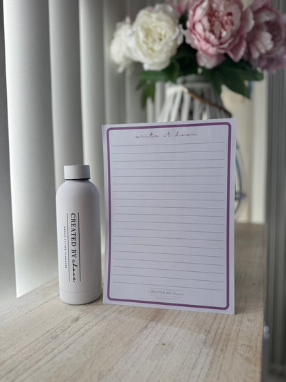 Write It Down Notepad + Tumbler Bottle