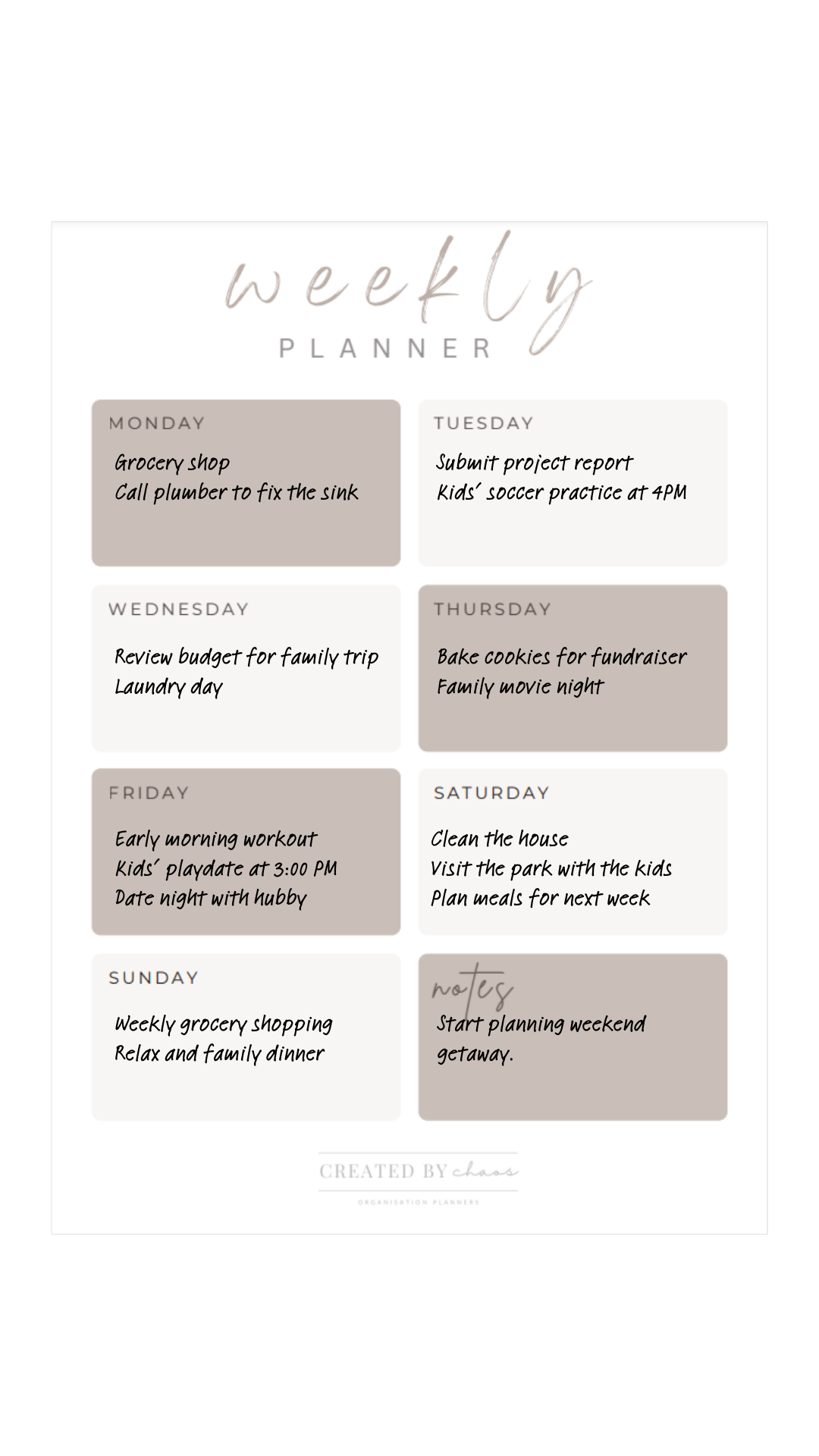 Weekly Planner